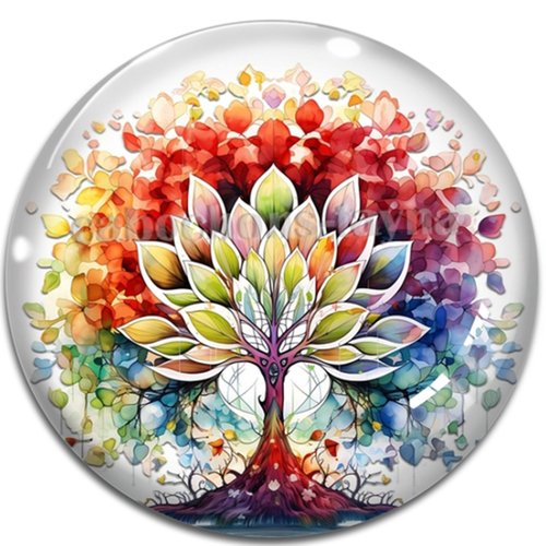 Cabochon arbre de vie, cabochon résine ou verre rond différente taille