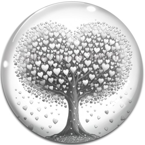 Cabochon arbre de vie, cabochon résine ou verre rond différente taille