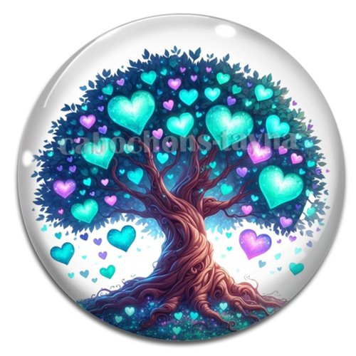Cabochon arbre de vie, cabochon résine ou verre rond différente taille