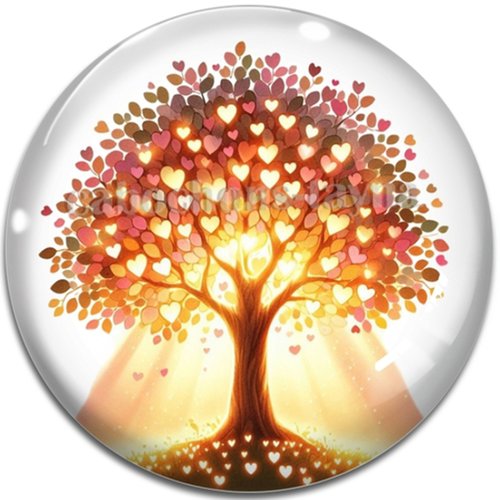 Cabochon arbre de vie, cabochon résine ou verre rond différente taille
