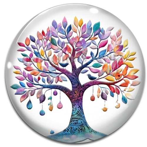 Cabochon arbre de vie, cabochon résine ou verre rond différente taille