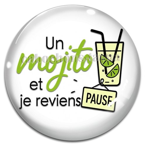 Cabochon mojito, cabochon résine ou verre rond différente taille
