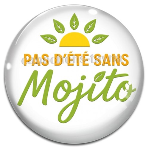 Cabochon mojito, cabochon résine ou verre rond différente taille
