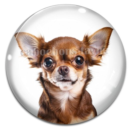 Cabochon chien, cabochon résine ou verre rond différente taille