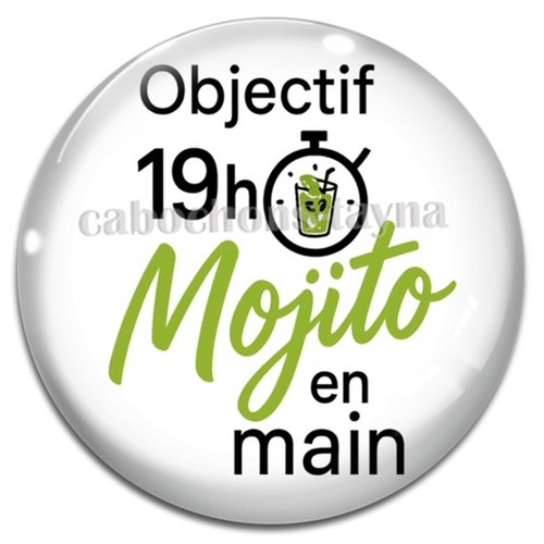 Cabochon mojito, cabochon résine ou verre rond différente taille