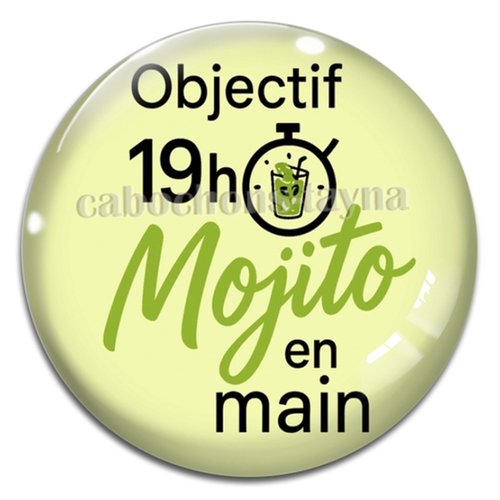 Cabochon mojito, cabochon résine ou verre rond différente taille