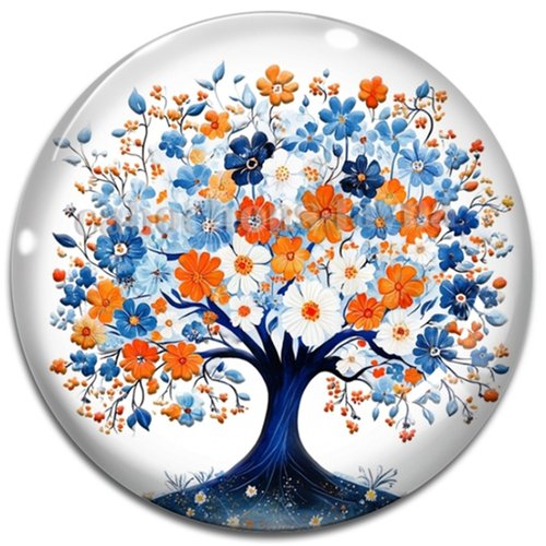 Cabochon arbre de vie, cabochon résine ou verre rond différente taille