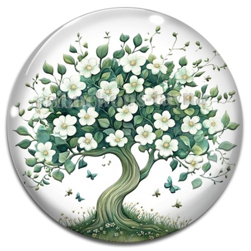 Cabochon arbre de vie, cabochon résine ou verre rond différente taille