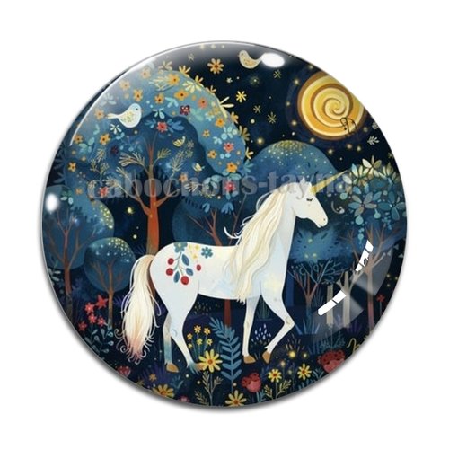 Cabochon licorne, cabochon résine ou verre rond différente taille