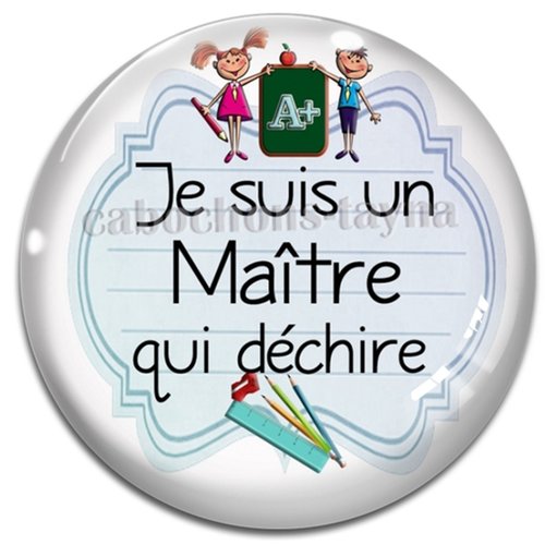 Cabochon je suis un maître qui déchire, cabochon résine - ou verre rond différente taille