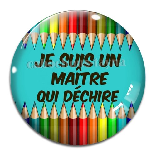 Cabochon je suis un maître qui déchire, cabochon résine - ou verre rond différente taille