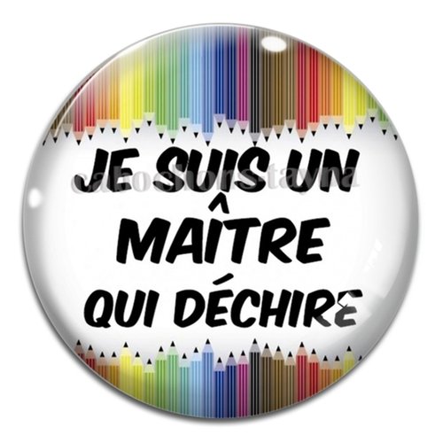 Cabochon je suis un maître qui déchire, cabochon résine - ou verre rond différente taille