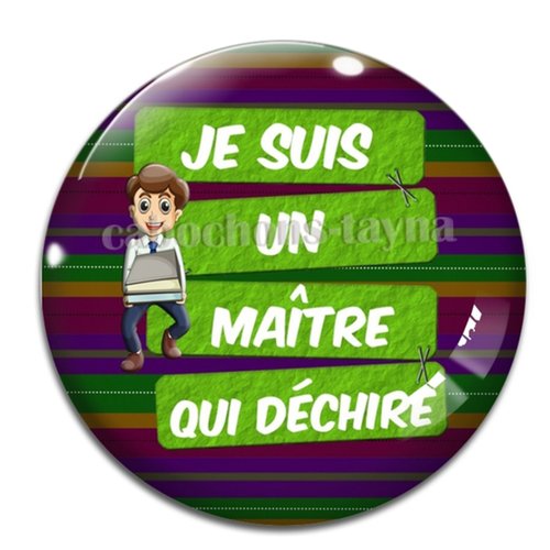 Cabochon je suis un maître qui déchire, cabochon résine - ou verre rond différente taille