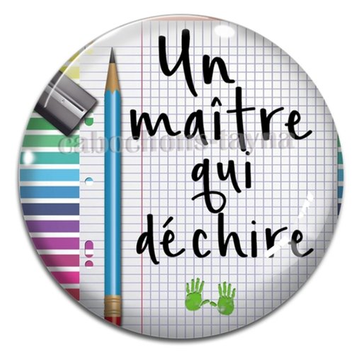 Cabochon un maître qui déchire, cabochon résine - ou verre rond différente taille