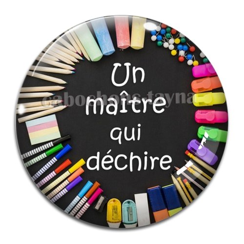Cabochon un maître qui déchire, cabochon résine - ou verre rond différente taille