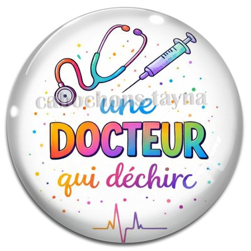 Cabochon une docteur qui déchire, résine ou verre différente taille