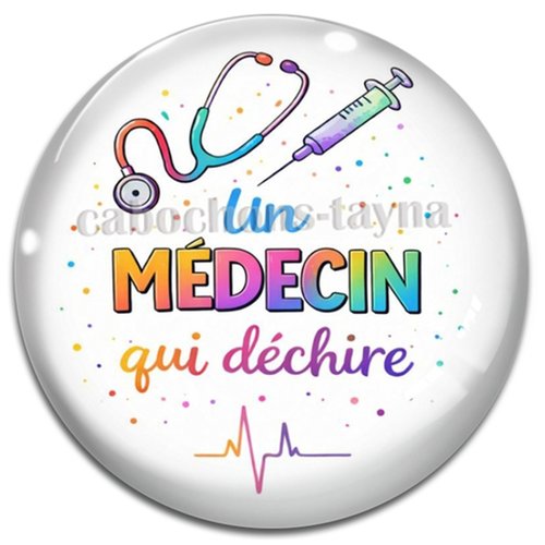 Cabochon un médecin qui déchire, résine ou verre différente taille