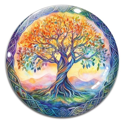 Cabochon arbre de vie, cabochon résine ou verre rond différente taille
