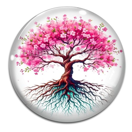 Cabochon arbre de vie, cabochon résine ou verre rond différente taille