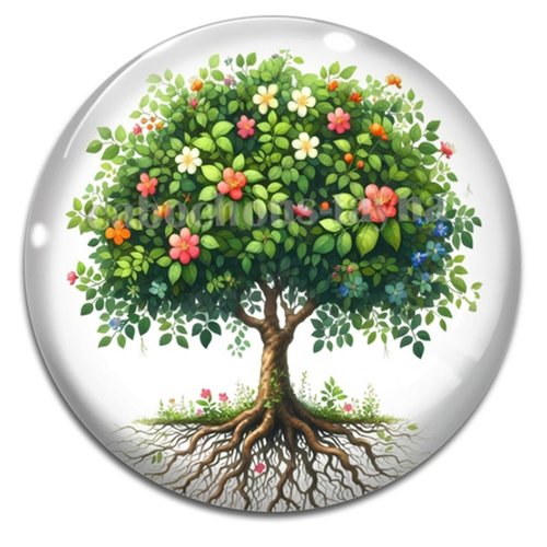 Cabochon arbre de vie, cabochon résine ou verre rond différente taille