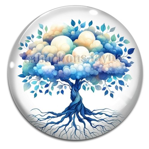 Cabochon arbre de vie, cabochon résine ou verre rond différente taille
