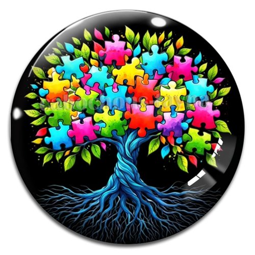 Cabochon arbre de vie, cabochon résine ou verre rond différente taille