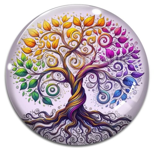 Cabochon arbre de vie, cabochon résine ou verre rond différente taille