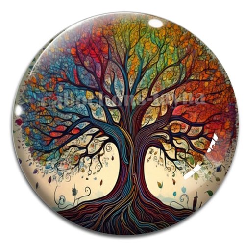 Cabochon arbre de vie, cabochon résine ou verre rond différente taille