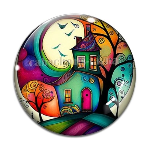 Cabochon maison, cabochon résine ou verre rond différente taille
