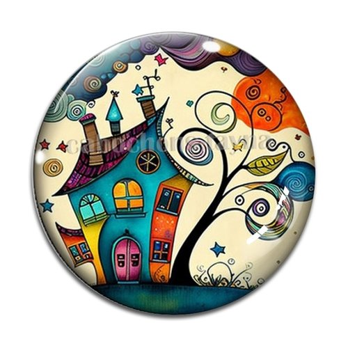 Cabochon maison, cabochon résine ou verre rond différente taille