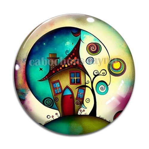 Cabochon maison, cabochon résine ou verre rond différente taille