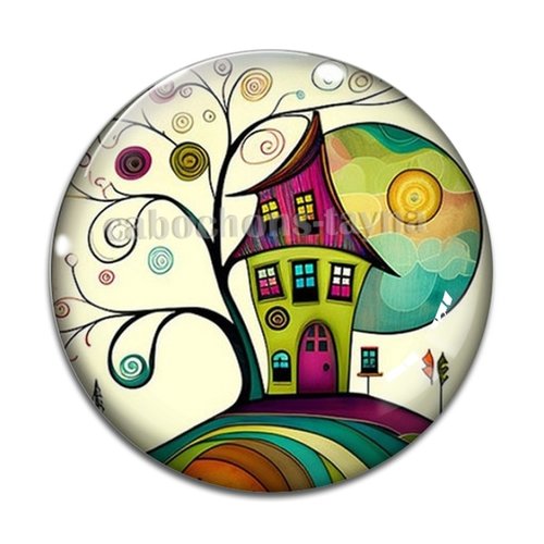 Cabochon maison, cabochon résine ou verre rond différente taille