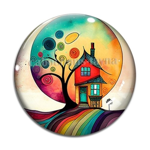 Cabochon maison, cabochon résine ou verre rond différente taille