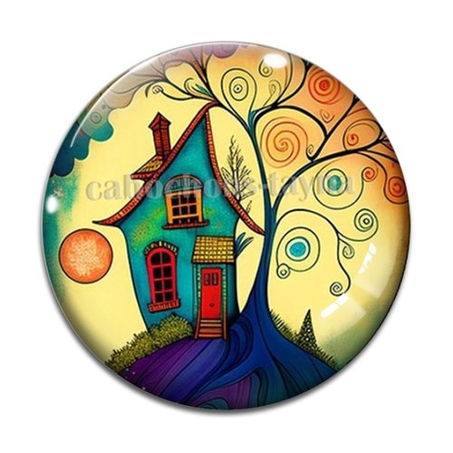 Cabochon maison, cabochon résine ou verre rond différente taille