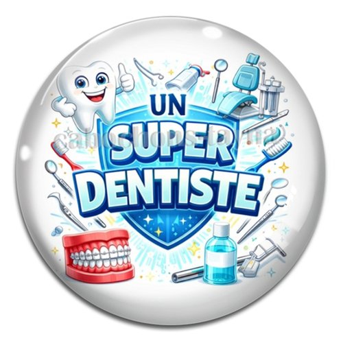 Cabochon un super dentiste, cabochon résine ou verre rond différente taille