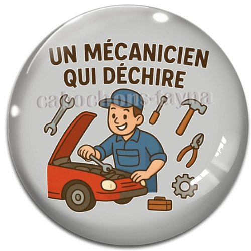 Cabochon un mécanicien qui déchire, cabochon résine ou verre rond différente taille