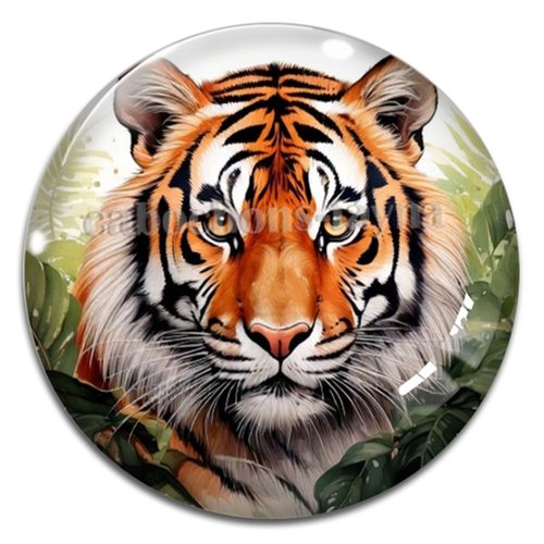 Cabochon tigre, cabochon résine ou verre rond différente taille