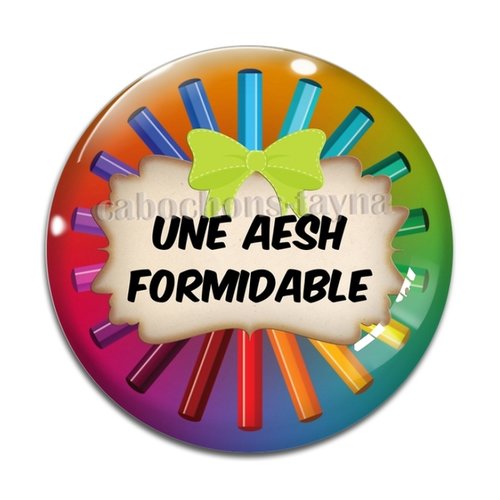 Cabochon une aesh formidable, cabochon résine - ou verre rond différente taille
