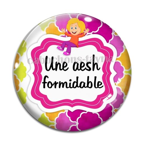 Cabochon une aesh formidable, cabochon résine - ou verre rond différente taille