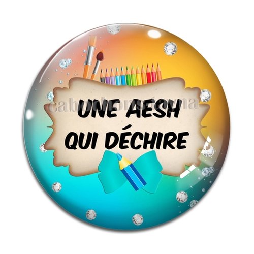 Cabochon une aesh qui déchire, cabochon résine - ou verre rond différente taille