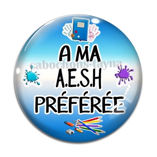 Cabochon a ma aesh préférée, cabochon résine - ou verre rond différente taille