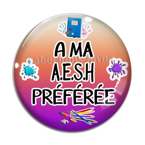 Cabochon a ma aesh préférée, cabochon résine - ou verre rond différente taille