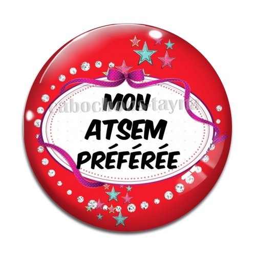 Cabochon  atsem préférée, cabochon résine - ou verre rond différente taille
