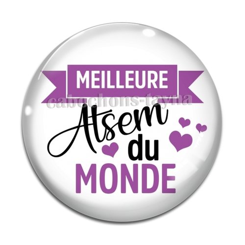 Cabochon meilleur atsem du monde, cabochon résine - ou verre rond différente taille