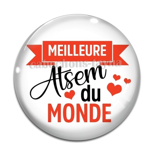 Cabochon meilleur atsem du monde, cabochon résine - ou verre rond différente taille