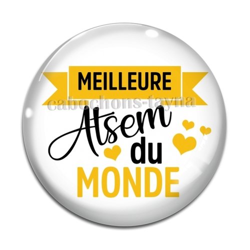 Cabochon meilleur atsem du monde, cabochon résine - ou verre rond différente taille