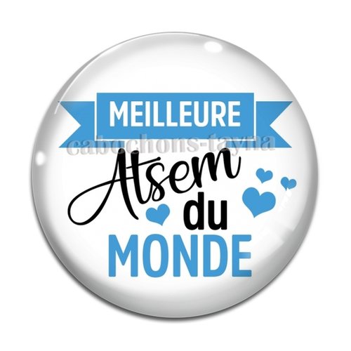 Cabochon meilleur atsem du monde, cabochon résine - ou verre rond différente taille