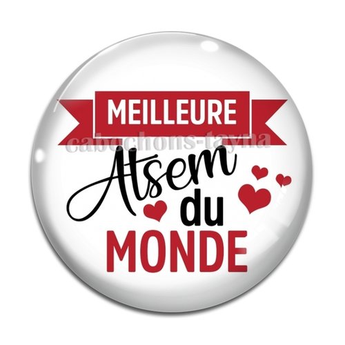 Cabochon meilleur atsem du monde, cabochon résine - ou verre rond différente taille