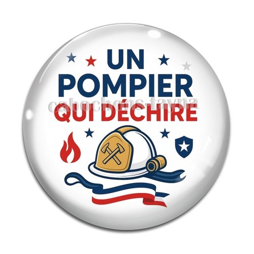 Cabochon pompier qui déchire, cabochon résine ou verre rond différente taille