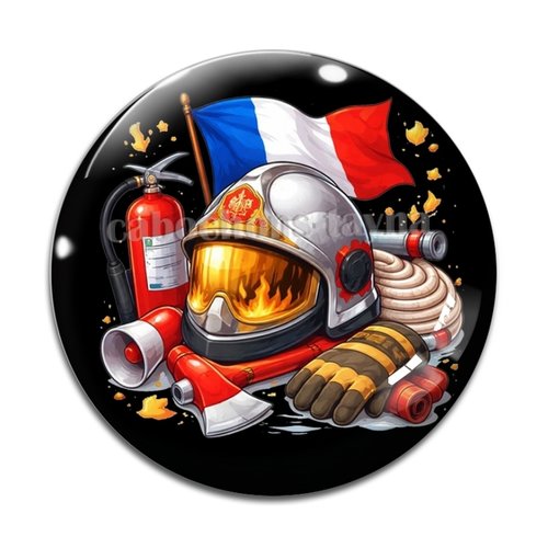 Cabochon pompier, cabochon résine ou verre rond différente taille